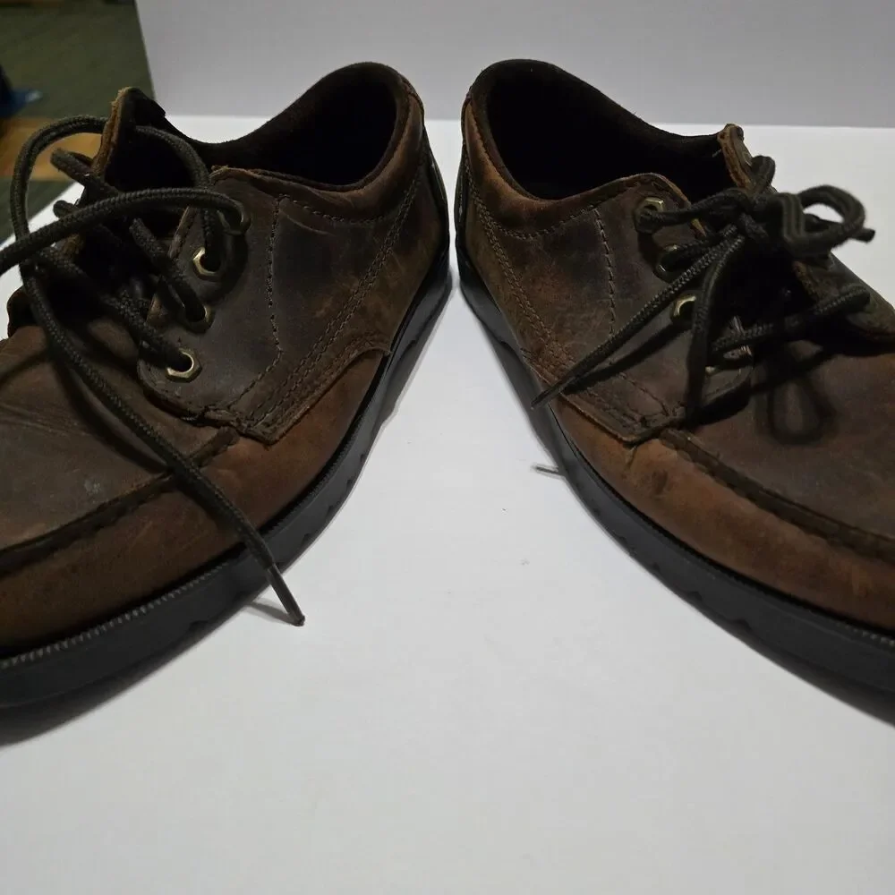EASTLAND Men's Casual Shoes Brown 10.5W Leather Lace-Up Moc Toe